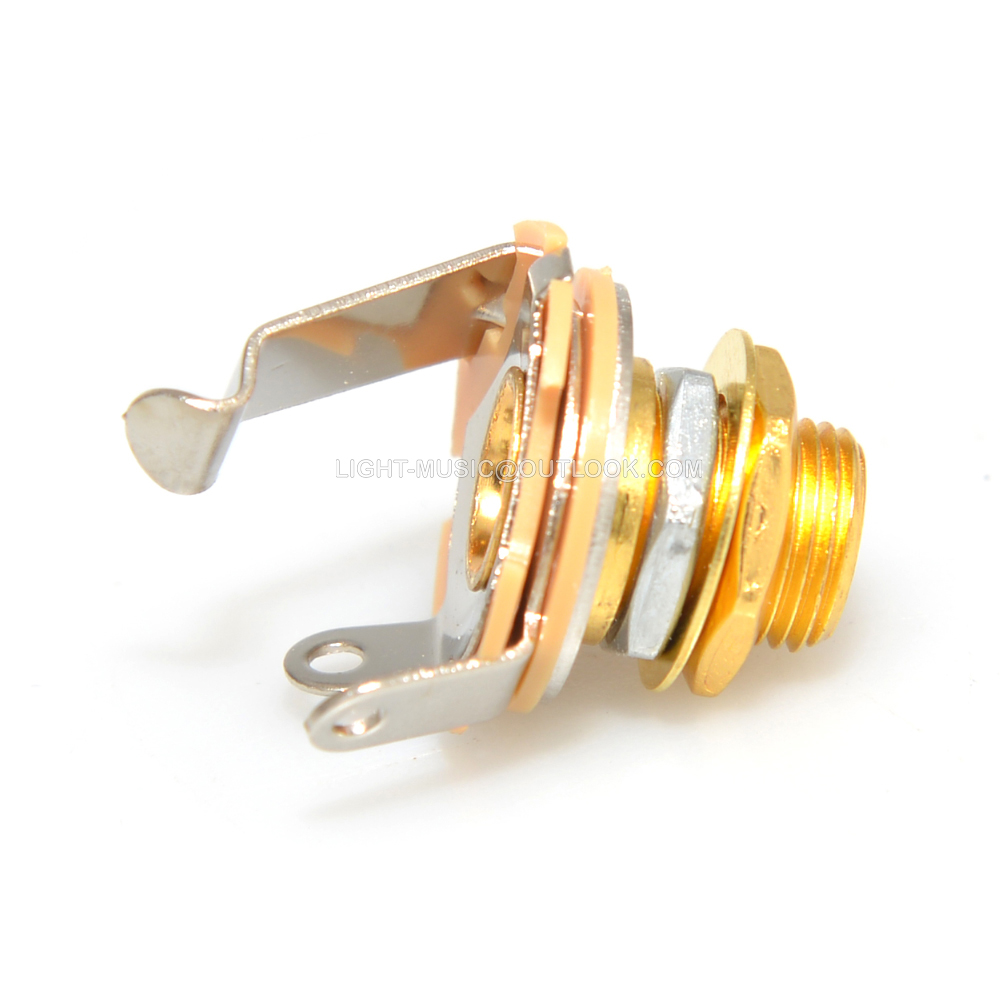 10 pièces prise d'entrée de guitare électrique pour guitare électrique et guitare basse 1/4 "" (6.35mm) prise Jack Mono écrou chromé et rondelle