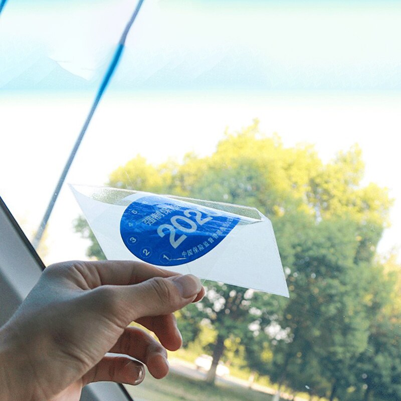 Car Insurance Stickers Tear-free Bag Annual Inspection Compulsory Car Windshield ESD Sticker Car Accessories Car Inspect Sticker