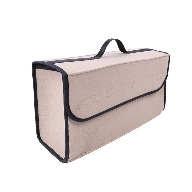 Car Back Seat Storage Box Trunk Bag Vehicle Automotive Tool Multi-use Tools Organizer For Trunk Carpet Folding Emergency Box: beige