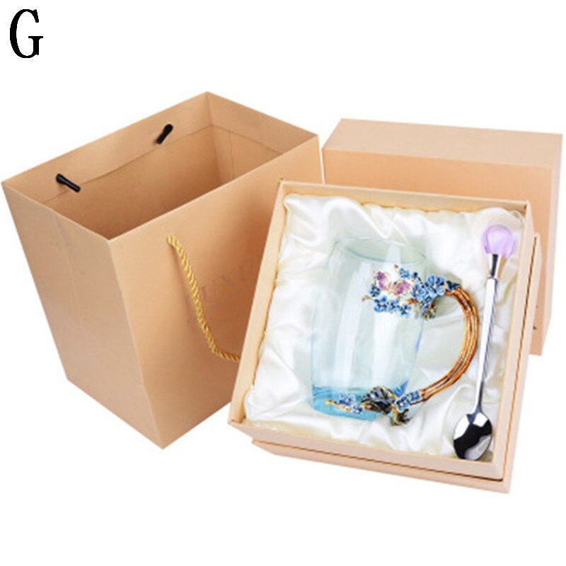 Tasses en verre à boire avec poignée pour boissons chaudes et froides avec capuchon et chiffon pour: G