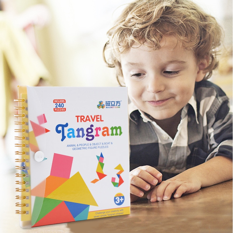 150 modeller magnetisk rejse tangram legetøj eva geometri puslespil tidligt pædagogisk intelligens legetøj barn