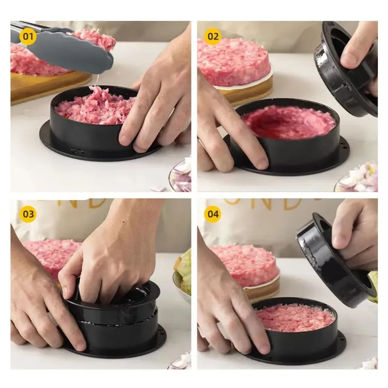 Runde Hamburger Burger Presse Rindfleisch Grill Lebensmittelqualität ABS Hamburger Helfer Fleischpresse Schnitzel Patty Hersteller bilden Küchenhelfer
