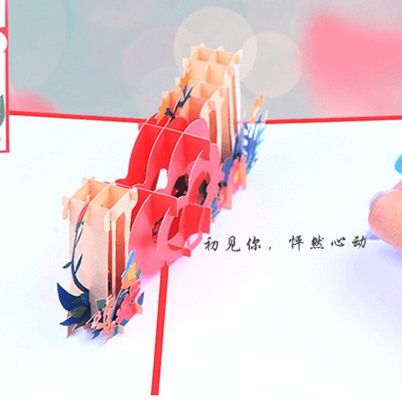 Heart Flower Pop Up Valentines Day Card 3D Popup Greeting Cards for Wedding Anniversary All Occasion Wife Husband