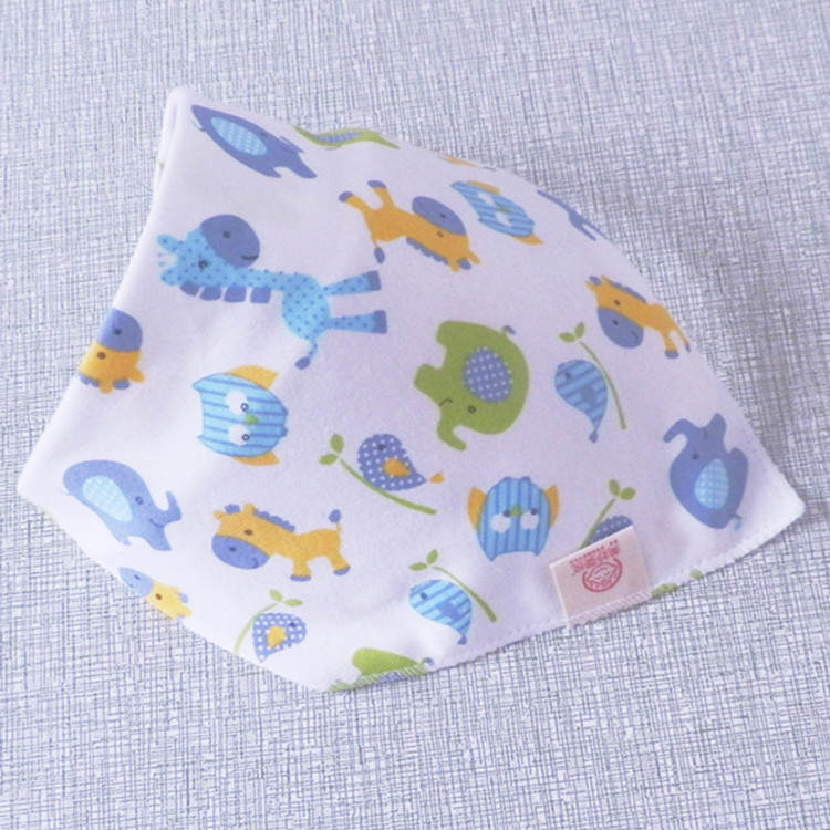 Bomuld baby hagesmæk kærlighed hjerte tørklæde sød ugle børn krave børn drenge piger halsvarmere tørklæder 3pc pr sæt trekant hagesmække: Elefant hagesmæk