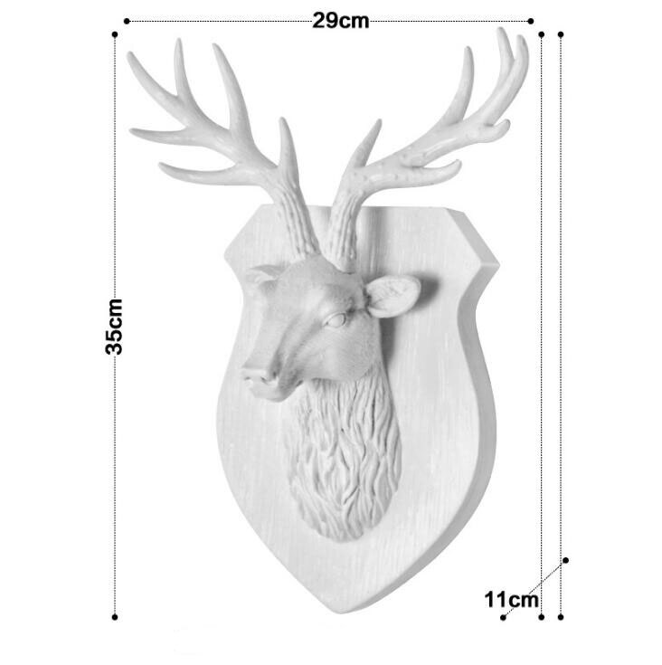 Amerikaanse dierenkop, gouden hertenkop, witte antilope 3d wanddecoratie, muurschildering, achtergronddecoratie, harskunst: C