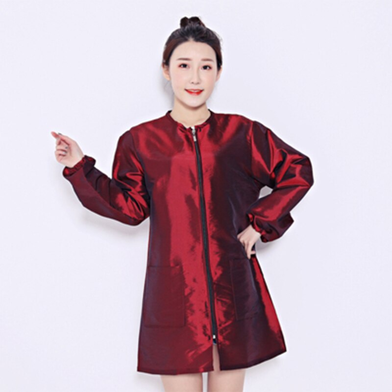 Long sheeves Salons Hairdressing Cape for Hair Cutting Cooking Kitchen Apron Barber Dyeing Cape Hairdresser Cloth Hair Styling: Red