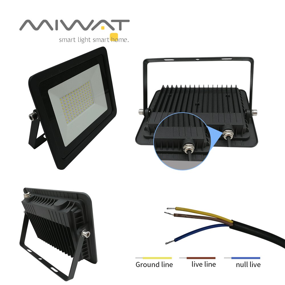 Reflector LED de 220V, Reflector LED de 10W, 30W, 50W y 100W, Reflector LED resistente al agua IP68, iluminación exterior de pared, blanco frío cálido