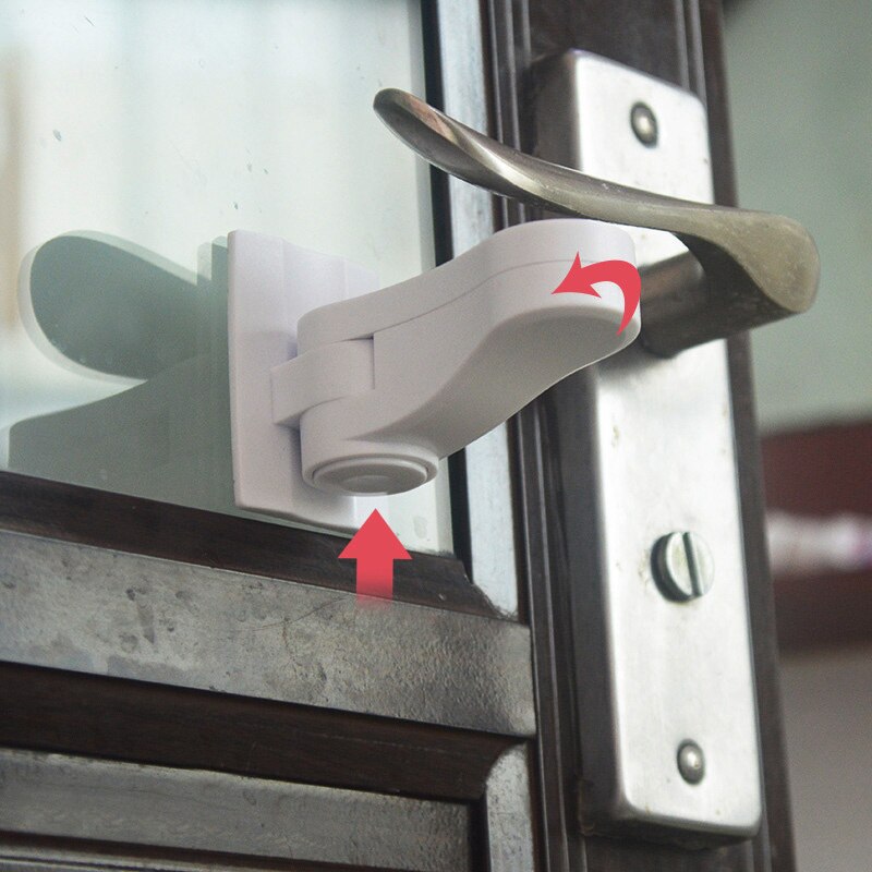 2 Teile/satz Baby Schrank Schlösser Tür Ebene Griff Mit Klebstoff Anti-Geöffnetes Schloss Für Art Schutz Baby Sicherheit Zubehör