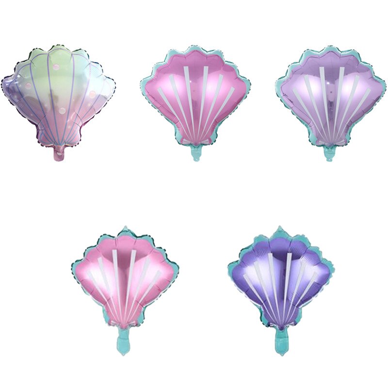 5/10pcs Coquillages Ballon D&#39;hélium Feuille Océan Sirène Thème Pour Bébé Douche Anniversaire Mariage Hawaii Fête De Plage D&#39;été Fournisseurs