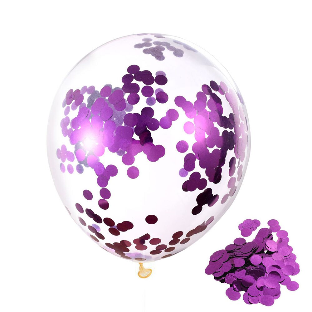 50 stuks 12 inch roségouden confetti latex ballonnen voor een vrijgezellenfeest, bruiloft, verloving, verjaardag, decoratie: Paars