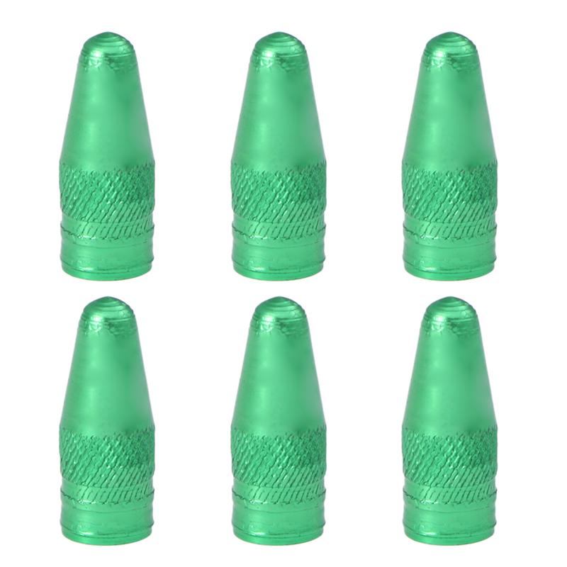 6 Pcs Fiets Aluminium Franse Ventieldopjes Voor Mtb Racefiets Mountainbike Band Air Valve Caps Dust Covers: Green 6pcs