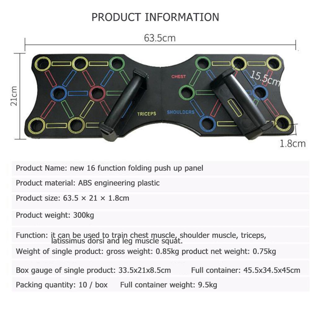 Multi-function Body Building Workout Exercise Push Up Stand Abdominal Chest Muscle Triceps Trainer Board Fitness Equipment: Blue