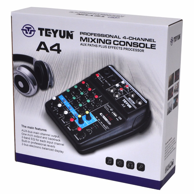 estilo de grabación, consola mezcladora de sonido, 48 V, mezclador con USB Digital, consola mezcladora de sonido con Bluetooth de 48V