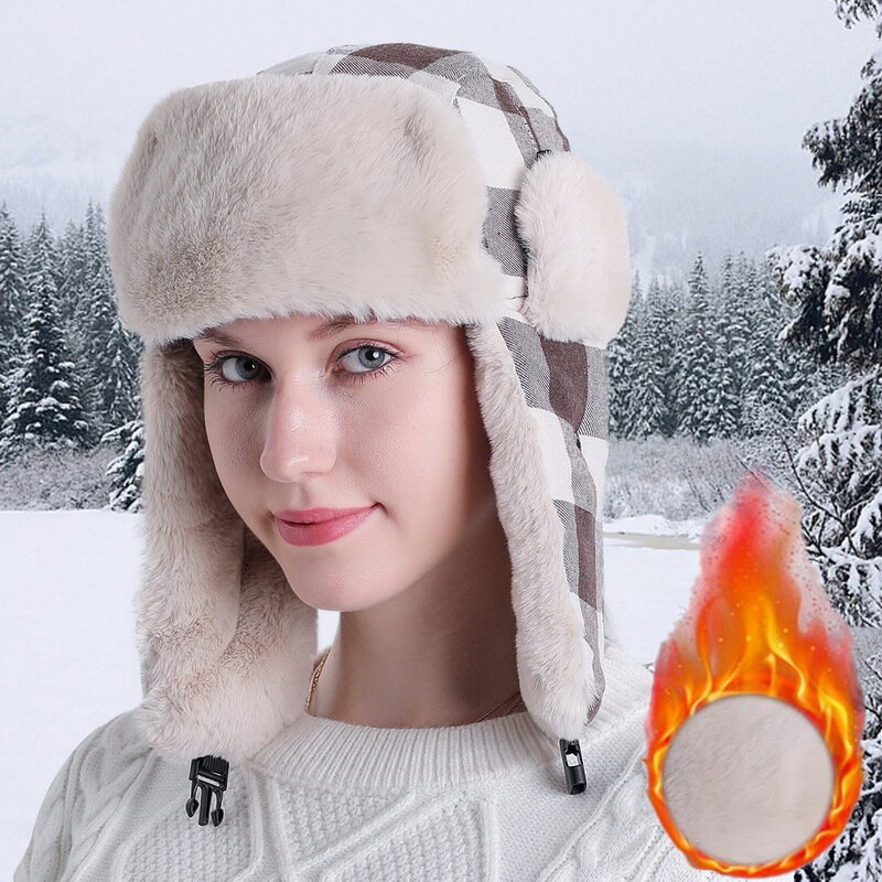 Vrouwen Winter Leifeng Bomber Hoeden Man Aviator Hoeden Russische Cap Oorkleppen Bomber Leifeng Caps Voor Mannen Outdoor Winddicht hoed: 1