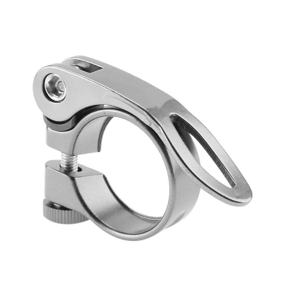 Anneau de serrage pour tube de selle de vélo de montagne et de route,collier en alliage d&#39;aluminium ultra-léger pour siège de VTT, pince de fixation pour cadre de bicycle, 5 couleurs au choix, accessoire de cyclisme,: Silver