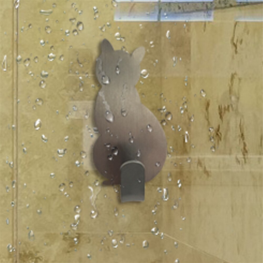 2 Stuks Zelfklevende Haken Mooie Kat Patroon Huis Keuken Muur Deur Haak Hanger Stok Rek Muur Opknoping Kleding Handdoek rekken