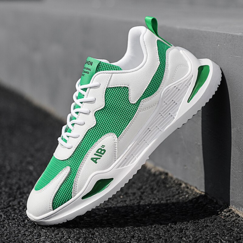 Refafa Zomer Licht Ademend Tij Schoenen Populaire Daddy Schoenen Mannen Casual Jeugd Sportschoenen Wit Groen: green / 8.5