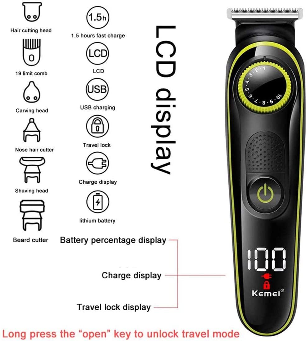 Kemei Electric Hair Clipper beauty kit Hair trimmer Multifunction Beard trimmer for Men electric shaver men razor