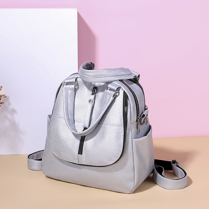 mode trend pu leer leisure student schooltas rugzak waterdichte dame rugzak