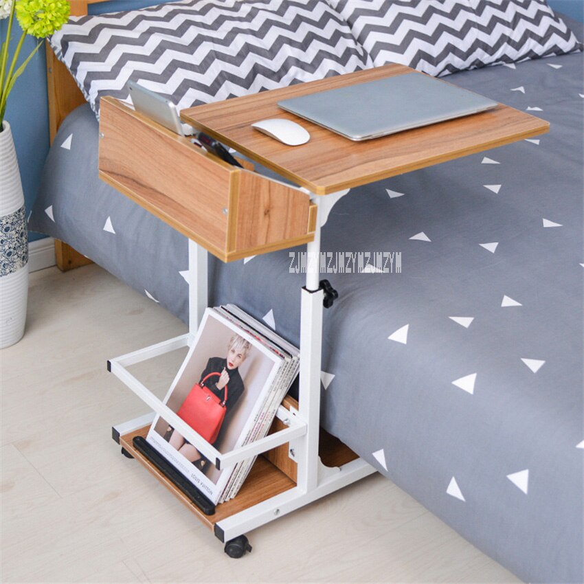 Portable Computer Table Adjustable Lifting Standing Laptop Desk Bedroom Removable Storage Small Side Table Mini Sofa Cabinet