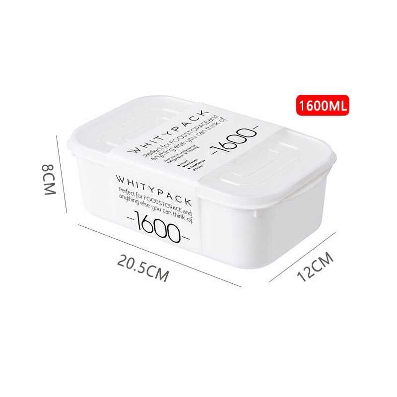 Fiambrera para horno microondas, contenedor de alimentos, caja blanca libre de BAP con tapa esmerilada, material sanitario, contenedor de almacenamiento de alimentos: 1600ml
