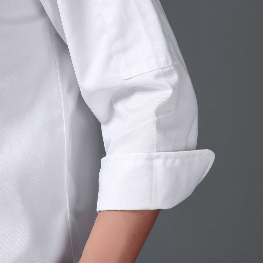 Ademende unisex casual chef-kok jas vlag keuken catering restaurant service werk uniform borduurwerk