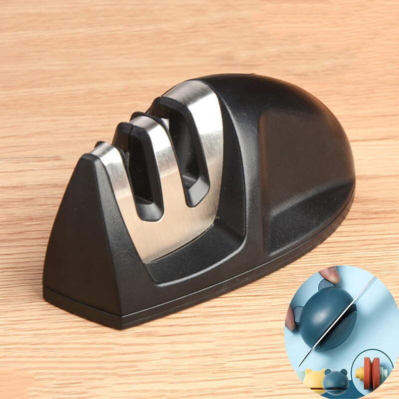 Afilador de cuchillos multifuncional de 2 etapas, Piedra afiladora de cuchillo, herramientas de cocina, tijeras de molinillo, utensilios de cocina, 1 ud.