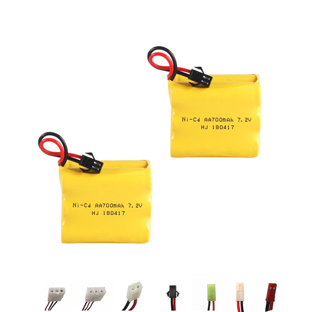 7.2v 700mah Ni-CD Battery Charger set For Rc toys boats Car truck Tank Train Guns parts NICD AA 7.2v Rechargeable Battery Pack: Yellow
