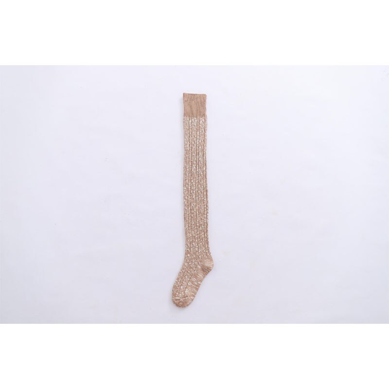 Studenter tjejer stickade strumpor vinter varma strumpor strumpor över knä stickade strumpor dam tights dam långa strumpor hög tight: Kaki