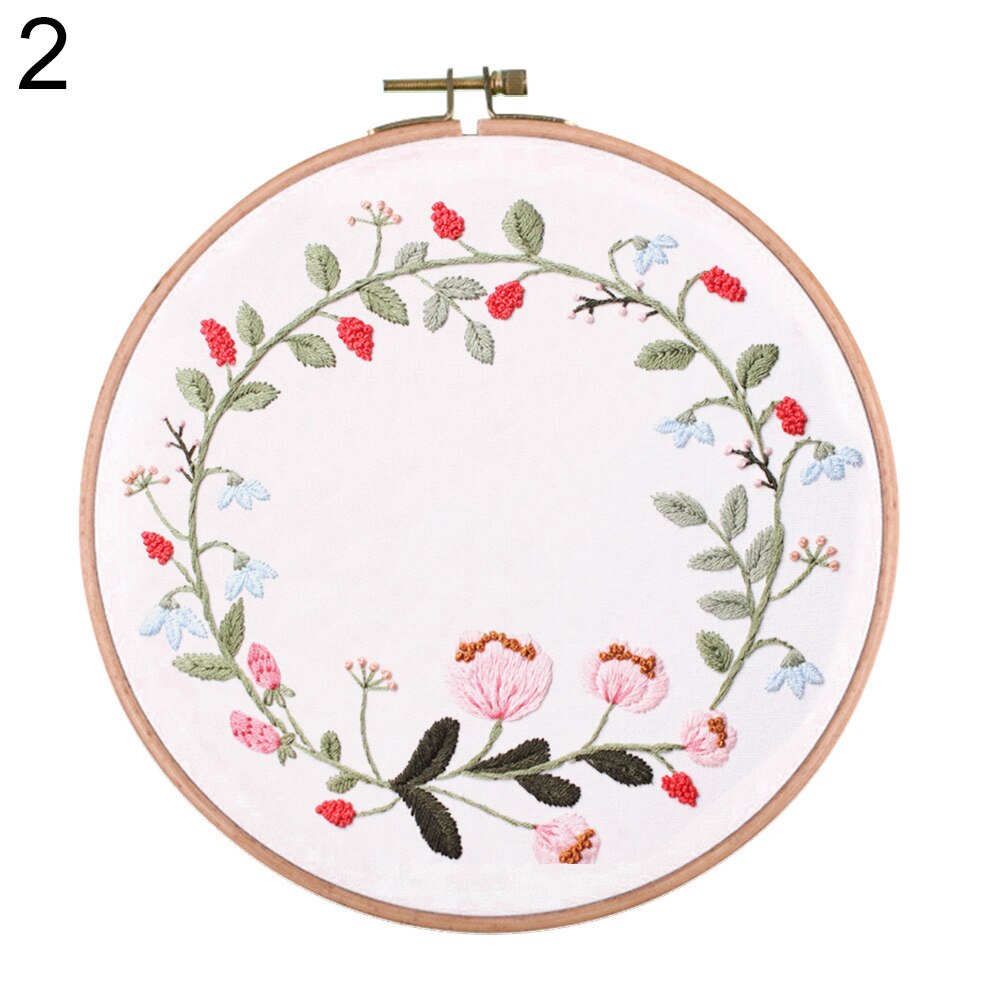SALES! DIY Flower Hand Letter Pattern Needlework Embroidery Starter Cloth Thread Kit: 2