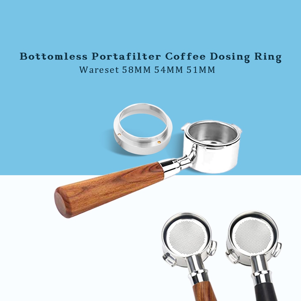 51/54/58mm Edelstahl Boden Siebträger Kaffee Espresso Maschine Griff Dosierung Ring Mit Magnet Wareset Für delonghi