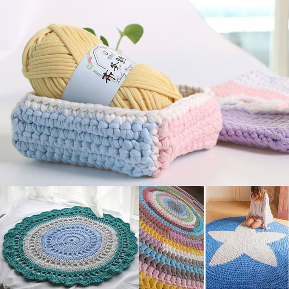Neue Hand-stricken gewebte Gewinde Starke Korb Decke Geflochtene DIY Häkeln Tuch Phantasie Garn