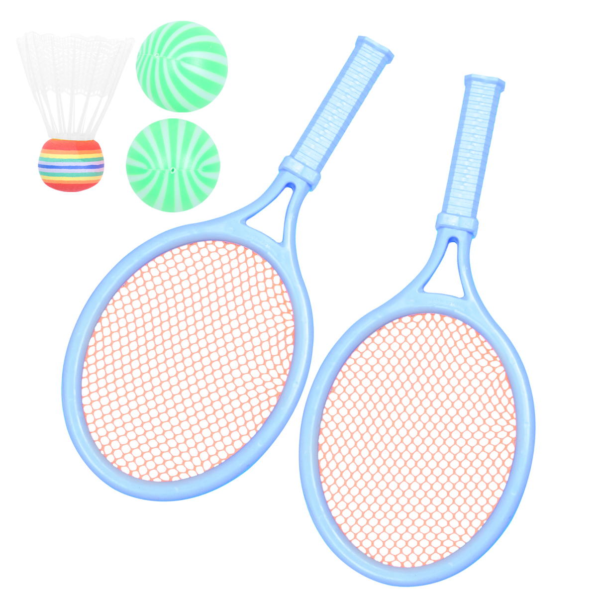 2pcs Tennis Racket Toy Cartoon Style Racquet Funny Outdoor Activities Toy Fitness Equipment for Kids Playing