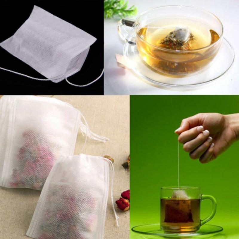 Lege Theezakjes 100 Stks/partij 7x9 cm/8x12 cm Theezakjes Met String Heal Seal Filter papier voor Kruid Losse Thee Bolsas de te