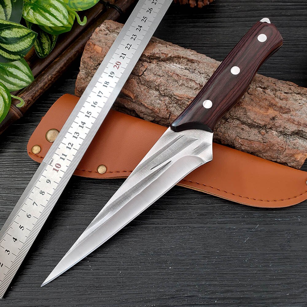 Handmade Forged Stainless Steel Kitchen Knife Boning Knife Cleaver Wood Handle Butcher Knife Fruit Vegetables Cutting Tool
