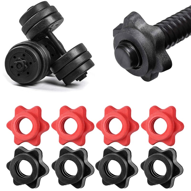 Collier de Spinlock d'haltère, écrou hexagonal de barre d'haltère, vis de collier de verrouillage de rotation antidérapante pour levage de poids barres d'haltère T4MF