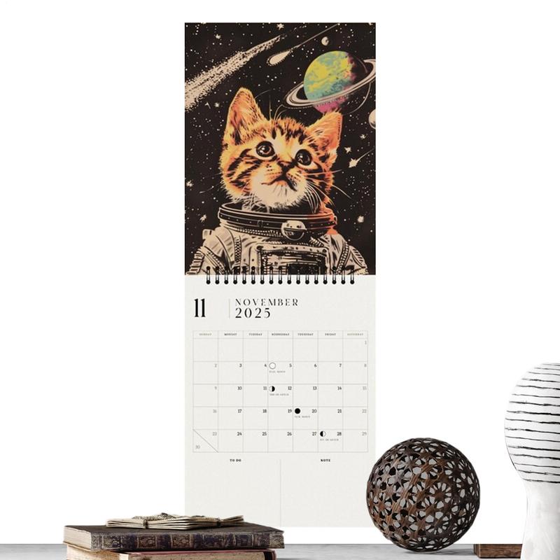 Space Cats 2025 kalender grappige Space Cats kalender 2025 wandkalender maandkalender planner Sassy cadeau voor kattenliefhebbers