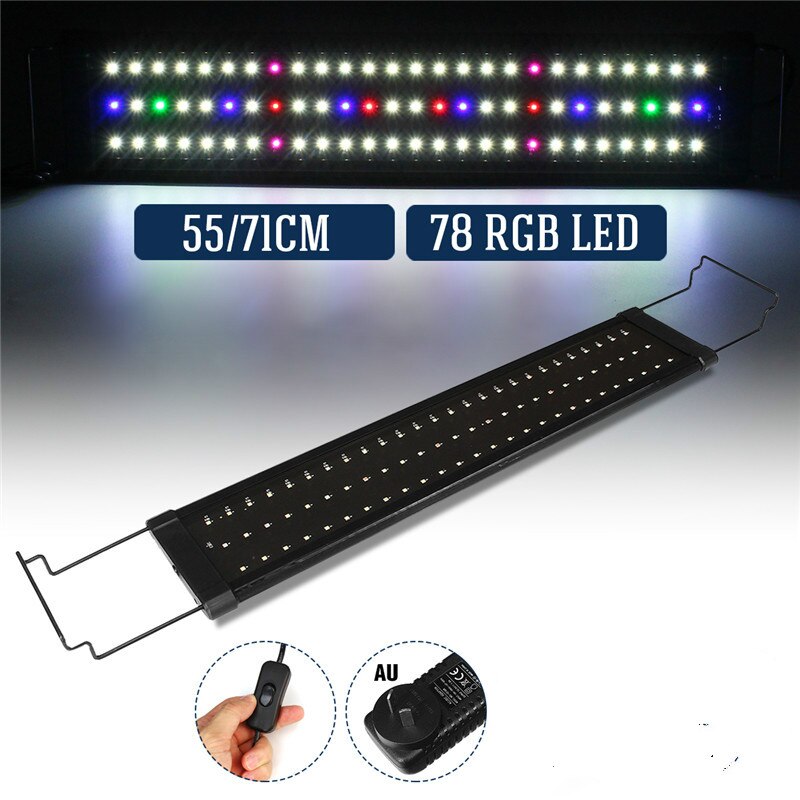 78LED 18W 55cm RGB Aquarium Licht Volledige Spectrum Aquarium Plant Marine Voor 65-70CM Vis tank