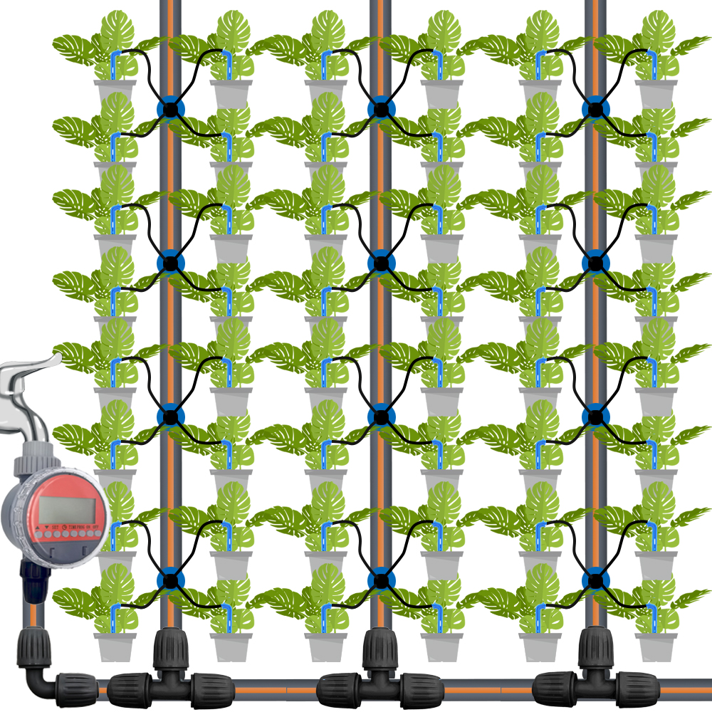 Kas Druppelirrigatie 4-weg 3/5mm Druppelpijl 2-weg Zender Irrigatie Watering Systeem voor Pot Tuin Gazon 10 set/20 set