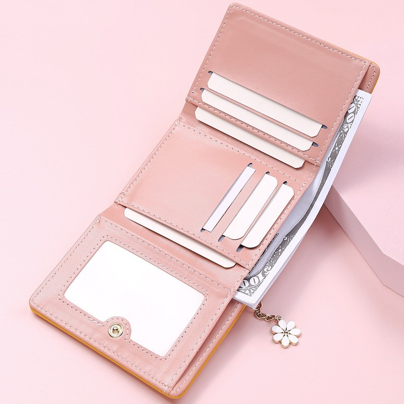 2022 portafoglio da donna di nuova moda corto da donna piccolo titolare della carta stampa ragazze nappa due volte borse per monete femminili