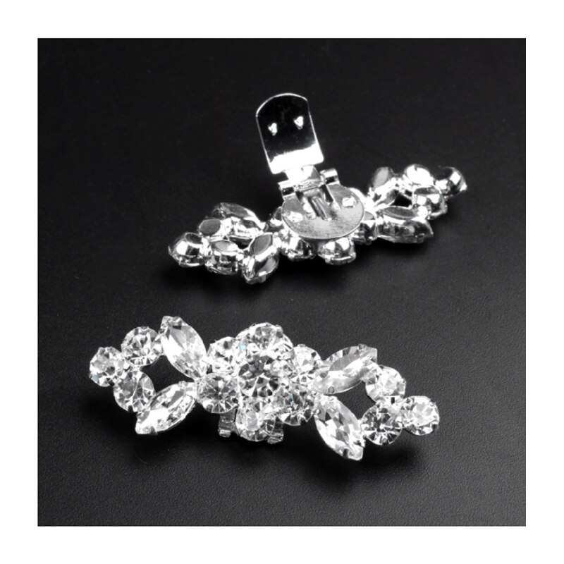 1 paar Strass Schuhe Schnalle Elegante Schuh Clips Für Dekorieren 2Stck Von 1 Pack Silber Schuh Dekorationen für frauen Mädchen