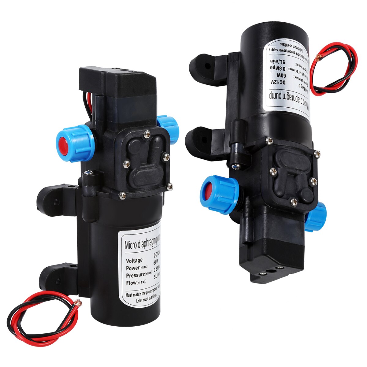 Self Priming Pump 60W 12V 80PSI Water Pump High Pressure 5Lpm Self-Priming Caravan Camping Boat Self Priming Pumps