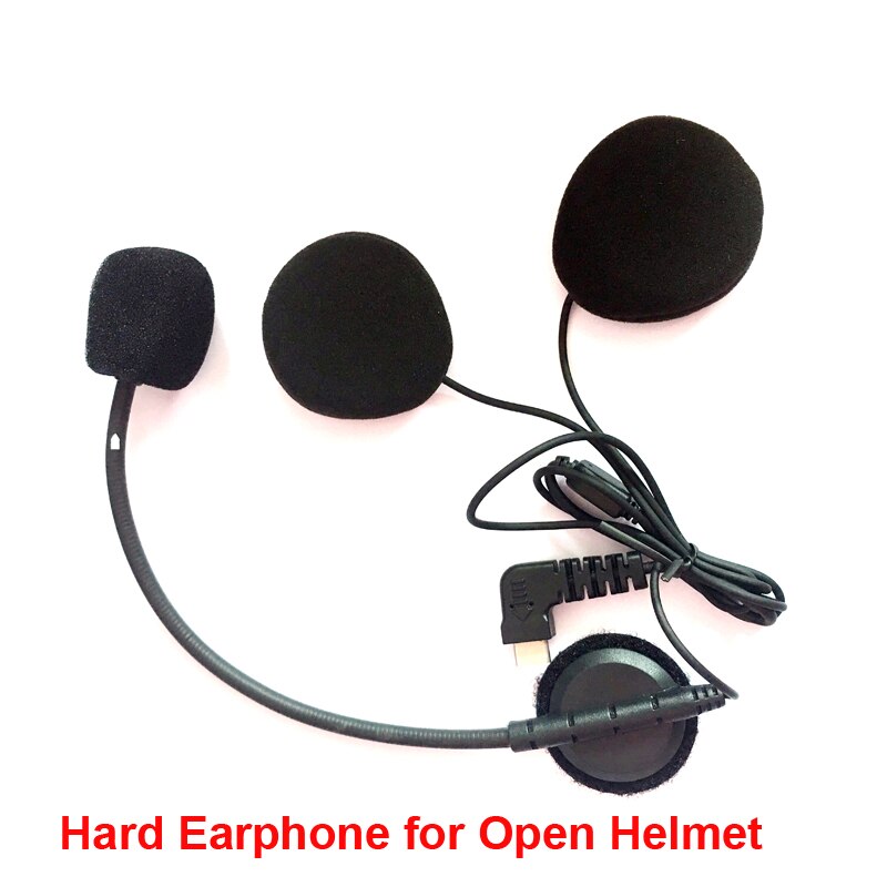 Tipo-C USB micrófono altavoz para BT-S2 BT-S3 intercomunicador Bluetooth de motocicleta Interphone para abrir el casco la máscara: 1pcs hard earphone