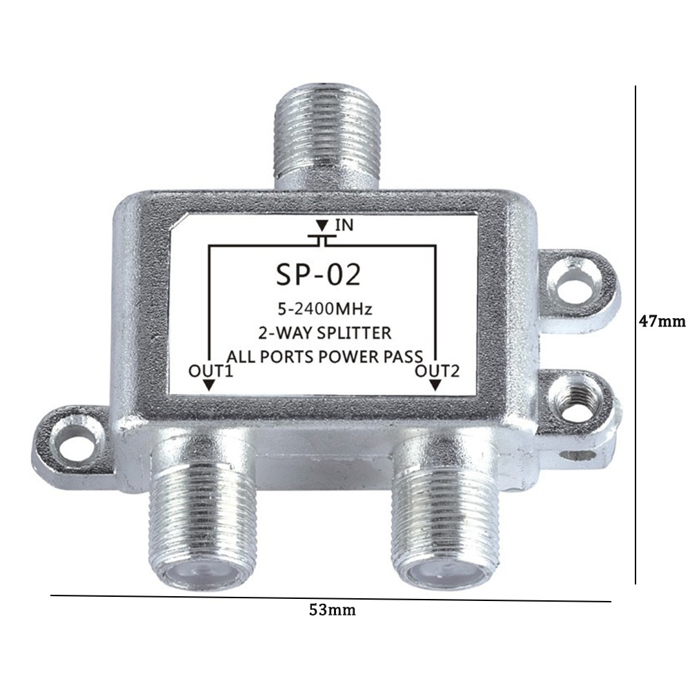 Divisor de cabo coaxial de 2 maneiras, 5-2400mhz, antena de tv, receptor de sinal de satélite, conector sat/ant, diplexador coaxial para satv/catv, imperdível: Default Title