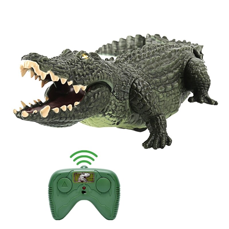 Highly Imitate RC Crocodile Simulation Crawling Flexible Swing Tail Light And Sound Infrared Realistic RC Animal Electric Toys: Default Title