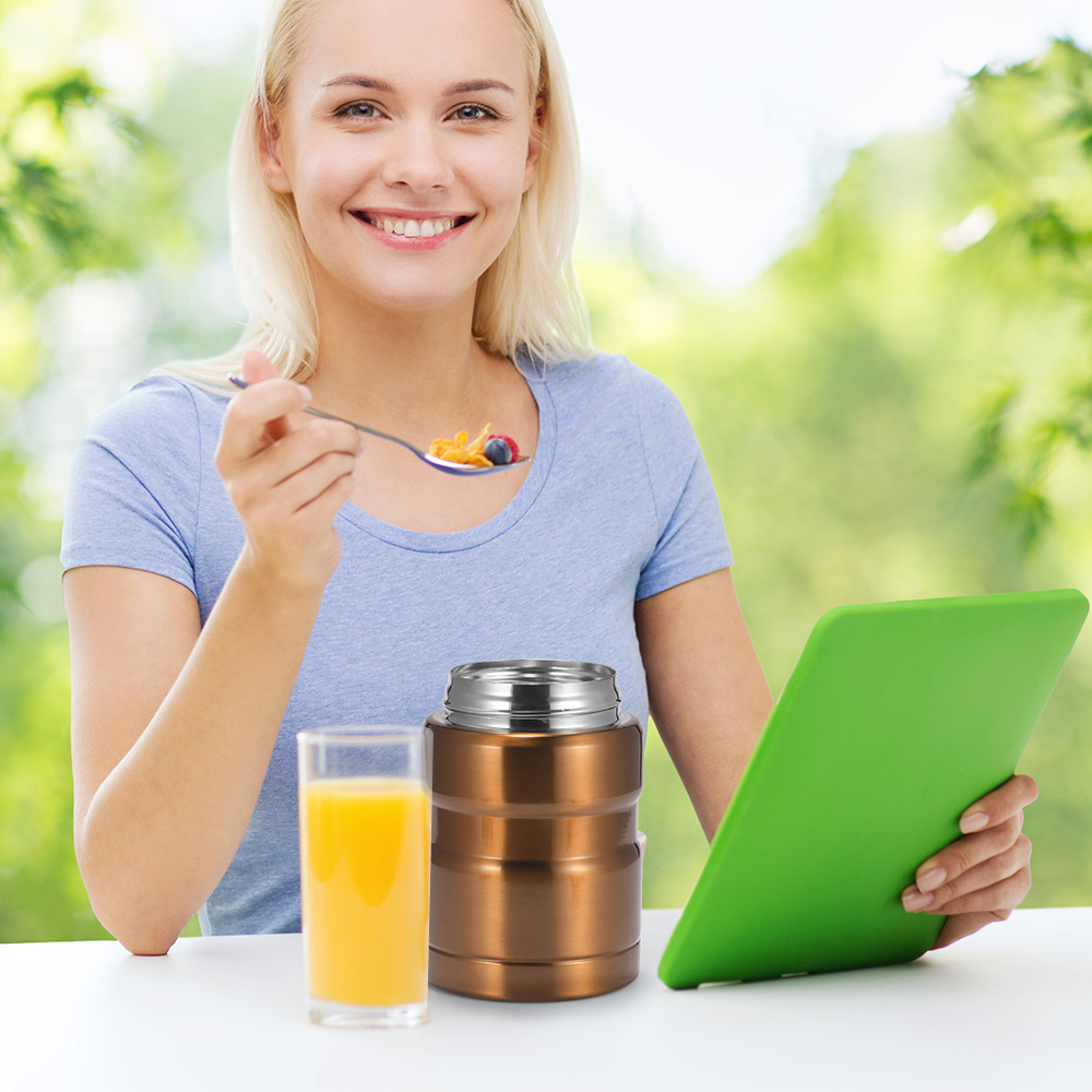 Stainless Steel Insulation Lunch Box For Food With Containers 500Ml Vacuum Flasks Thermo Mug Thermocup Silver