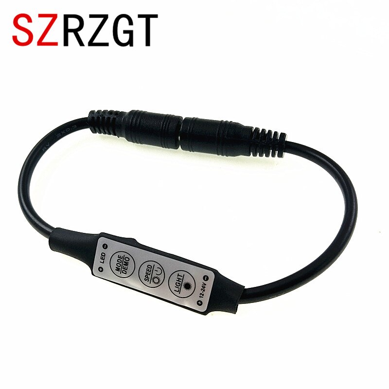 USB DC Connector LED Single Color Light Strip Controller 3Key Dimmable Controller DC5-24V