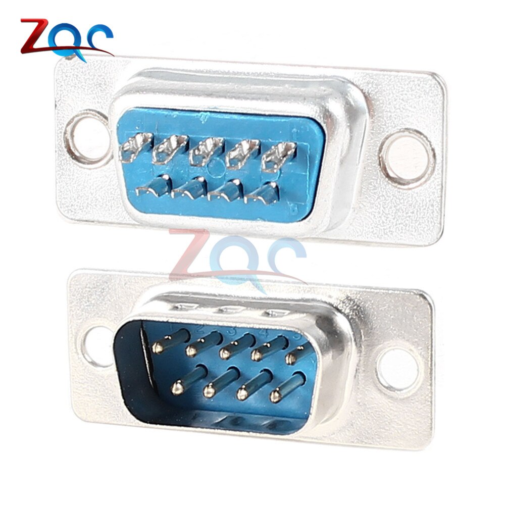 10PCS RS232 DB9 Connector Serial VGA 9 Pin Female 2 Rows Solder Type Plug D-SUB Male Plug Socket Connector