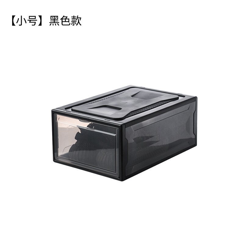 Set up shoe box, clear basketball shoe box, display shoe cabinet, shoe flip box acrylic organizer: Black Classic
