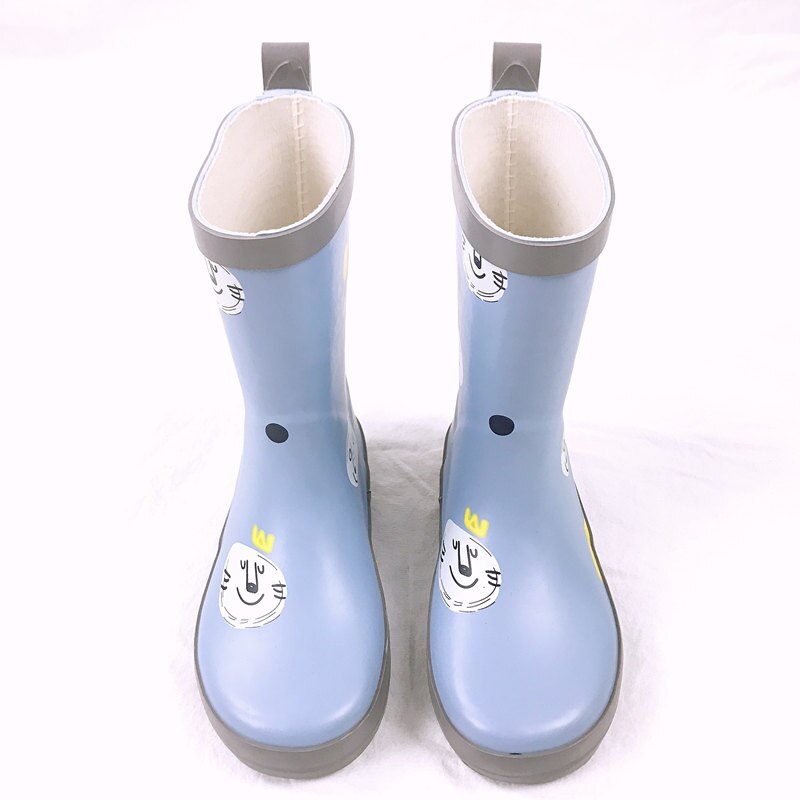 Dziewczyny chłopiec kalosze na deszcz dzieci dziewczyna drukowane kalosze dziecięce wodoodporne miękkie kalosze buty robić wody dla dzieci rozmiar 23-32: Niebieski / 31